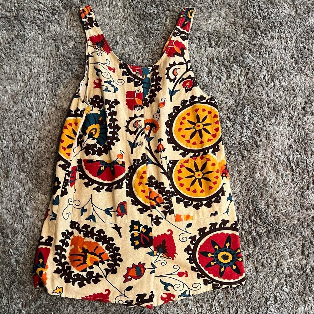 Boho multi-coloured patchwork romper pockets 
Cute shorts Retro vibes